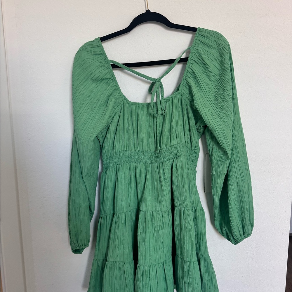 American Eagle Outfitters Green Long Sleeve Wrap Dress - Picture 4 of 4